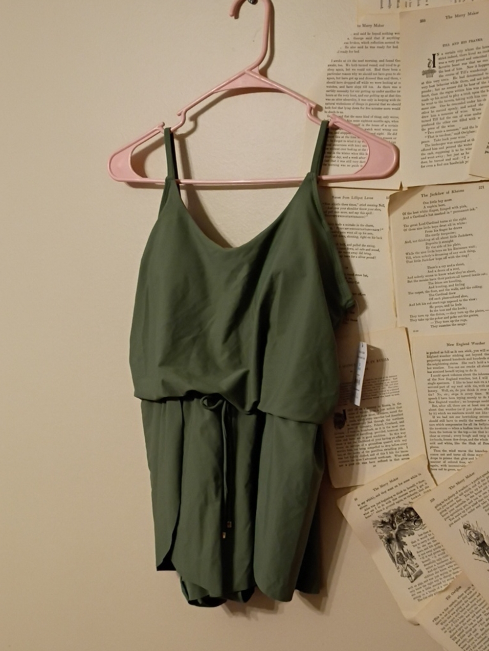 NWT Time & Tru Olive Swim Romper
